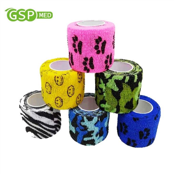 Easy Tear Elastic Self Adhesive Class 1 GSPMED Non-woven Bandage Customize Printed
